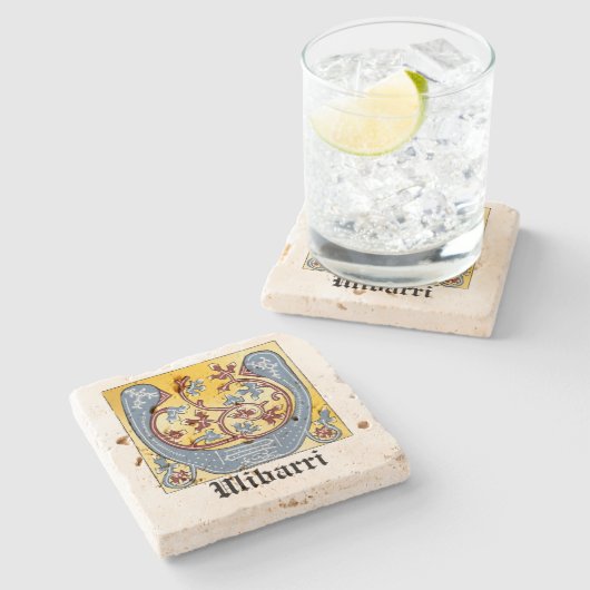 Leuchtender Brief U Steinuntersetzer (Seitenansicht)