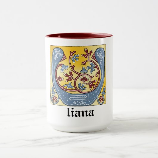 Leuchtender Brief U Tasse (Zentrum)