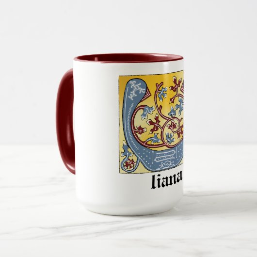 Leuchtender Brief U Tasse (Vorderseite Links)