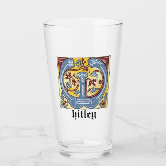 Leuchtender Brief W Glas (Vorderseite)