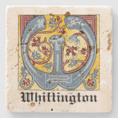 Leuchtender Brief W Steinuntersetzer (Vorderseite)