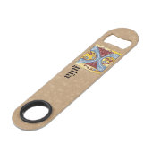 Leuchtender Brief X a Speed Flaschenöffner (Rückseite Schrägansicht)