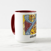 Leuchtender Brief Y: Mittelalterliches Blau und Ro Tasse (Vorderseite Links)