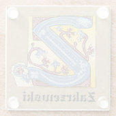 Leuchtender Brief Z Glasuntersetzer (Rückseite)