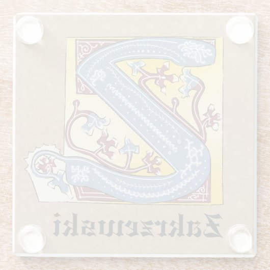 Leuchtender Brief Z Glasuntersetzer (Rückseite)