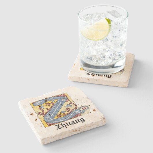 Leuchtender Brief Z Steinuntersetzer (Seitenansicht)