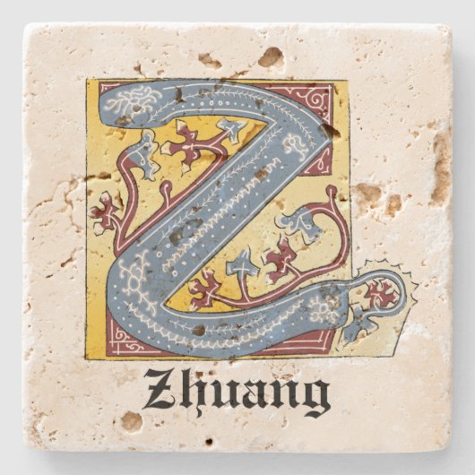 Leuchtender Brief Z Steinuntersetzer (Vorderseite)