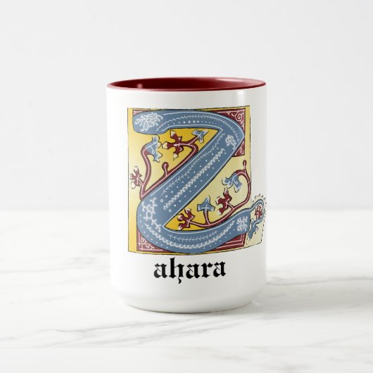 Leuchtender Brief Z Tasse (Zentrum)