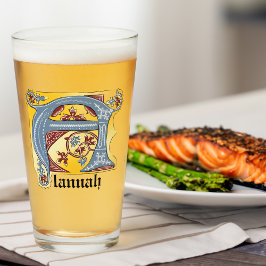 Leuchtender Buchstabe A des mittelalterlichen blau Glas