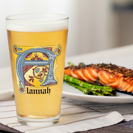 Leuchtender Buchstabe A des mittelalterlichen blau Glas