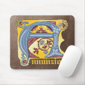 Leuchtender Buchstabe A des mittelalterlichen blau Mousepad (Mit Mouse)