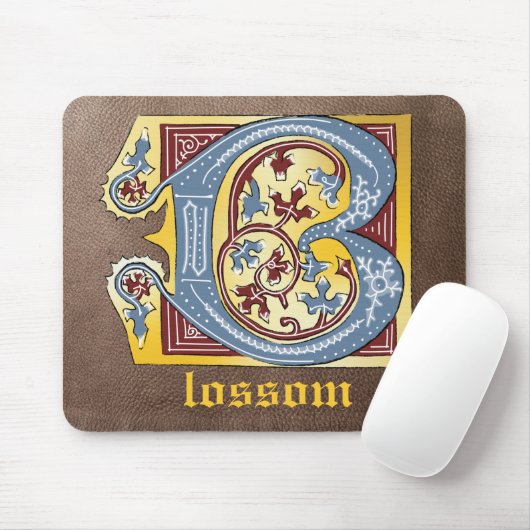 Leuchtender Buchstabe B des mittelalterlichen blau Mousepad (Mit Mouse)