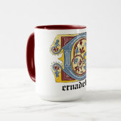 Leuchtender Buchstabe B des mittelalterlichen blau Tasse (Vorderseite Links)