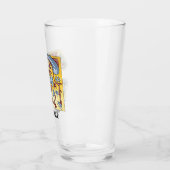 Leuchtender Buchstabe F des mittelalterlichen blau Glas (Links)