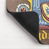 Leuchtender Buchstabe F des mittelalterlichen blau Mousepad (Ecke)