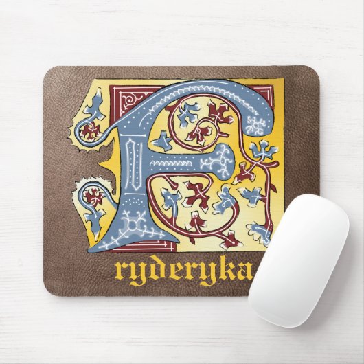 Leuchtender Buchstabe F des mittelalterlichen blau Mousepad (Mit Mouse)