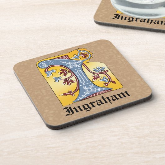 Leuchtender Buchstabe I Getränkeuntersetzer (Linke Seite)