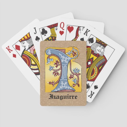 Leuchtender Buchstabe I Spielkarten (Rückseite)