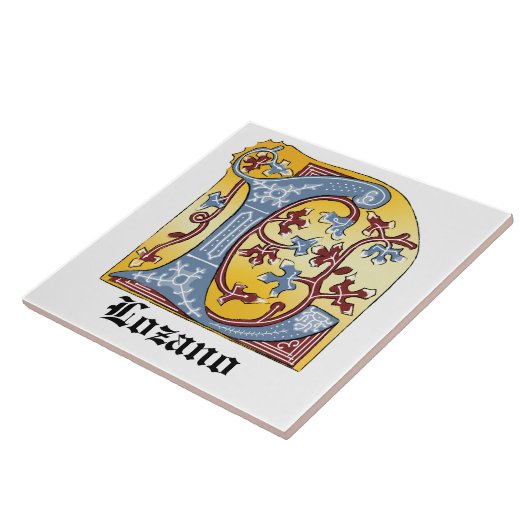 Leuchtender Buchstabe L Fliese (Seite)