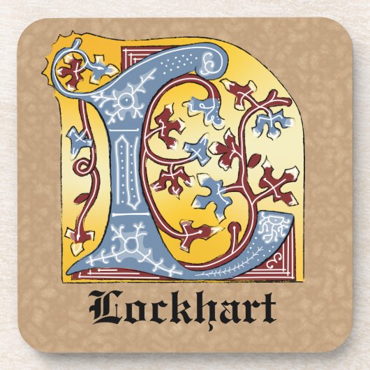 Leuchtender Buchstabe L Getränkeuntersetzer (Vorderseite)