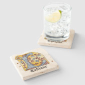 Leuchtender Buchstabe L Steinuntersetzer (Seitenansicht)