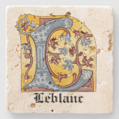 Leuchtender Buchstabe L Steinuntersetzer (Vorderseite)