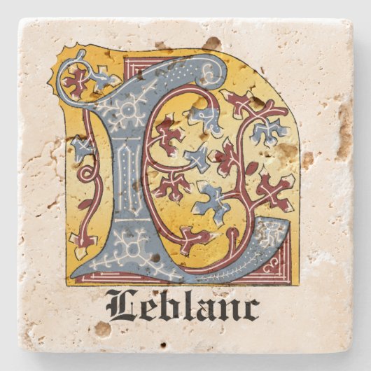 Leuchtender Buchstabe L Steinuntersetzer (Vorderseite)