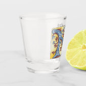 Leuchtender Buchstabe N des mittelalterlichen blau Schnapsglas (Links)