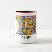 Leuchtender Buchstabe R für mittelalterliches Blau Tasse (Zentrum)