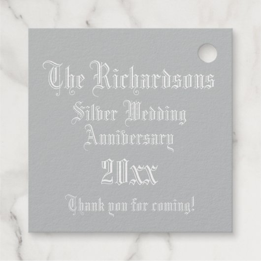 Leuchtender Buchstabe R Monogram Silver Jubiläum Geschenkanhänger (Rückseite)