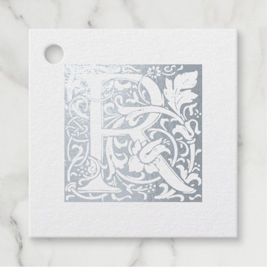 Leuchtender Buchstabe R Monogram Silver Jubiläum Geschenkanhänger (Vorderseite)