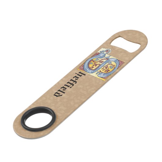 Leuchtender Buchstabe S Speed Flaschenöffner (Rückseite Schrägansicht)