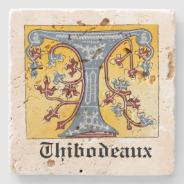 Leuchtender Buchstabe T Steinuntersetzer