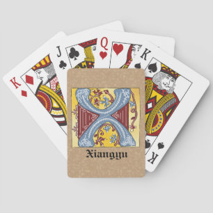 Leuchtender Buchstabe X Spielkarten