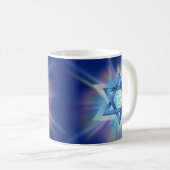 Leuchtender Davidsstern Kaffeetasse (VorderseiteRechts)