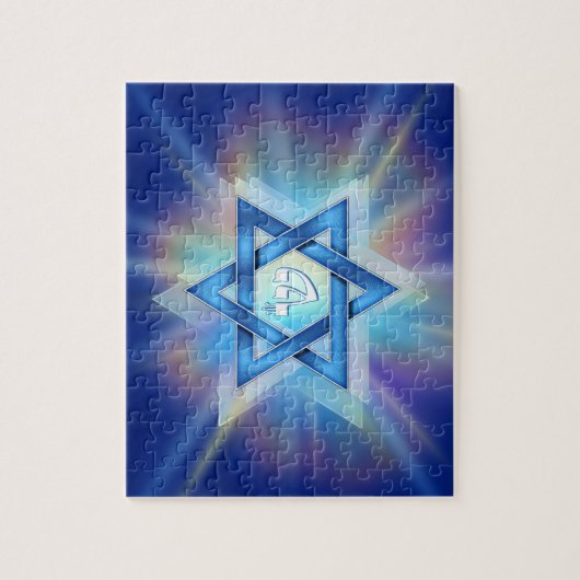 Leuchtender Davidsstern Puzzle (Vertikal)