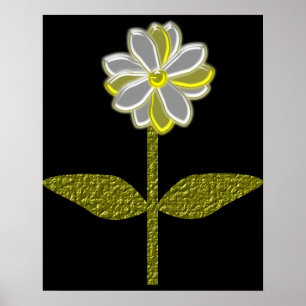 Leuchtender Gänseblümchen-Blumen-Druck Poster