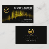 Leuchtender, gelber Sound Wave Binary Code Audio S Visitenkarte (Vorne/Hinten)