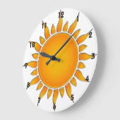 Leuchtender gelber und orange Sommer Sun Große Wanduhr (Winkel)