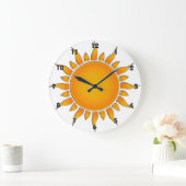 Leuchtender gelber und orange Sommer Sun Große Wanduhr (Zuhause)