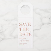 Leuchtender, glänzender, Save the Date Flaschentag Flaschenanhänger (Vorderseite)