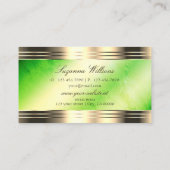 Leuchtender grüner Marmor und dekorierte Goldgrenz Visitenkarte (Rückseite)