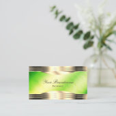 Leuchtender grüner Marmor und dekorierte Goldgrenz Visitenkarte (Stehend Vorderseite)