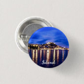 Leuchtender Hafen in Sibenik, Kroatien Button (Vorne & Hinten)