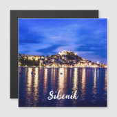 Leuchtender Hafen in Sibenik, Kroatien Magnetkarte (Vorne/Hinten)