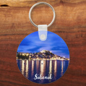 Leuchtender Hafen in Sibenik, Kroatien Schlüsselanhänger (Rückseite)