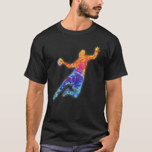 Leuchtender Handballspieler für Handballfans und A T-Shirt