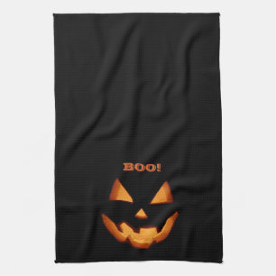 Leuchtender Jack O'Lantern mit geschnitztem Hallow Geschirrtuch