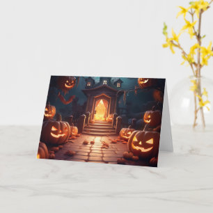 Leuchtender Kürbis Halloween Karte