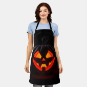 Leuchtender Kürbis Halloween-Schürze Schürze (Getragen)
